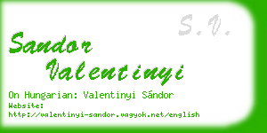 sandor valentinyi business card